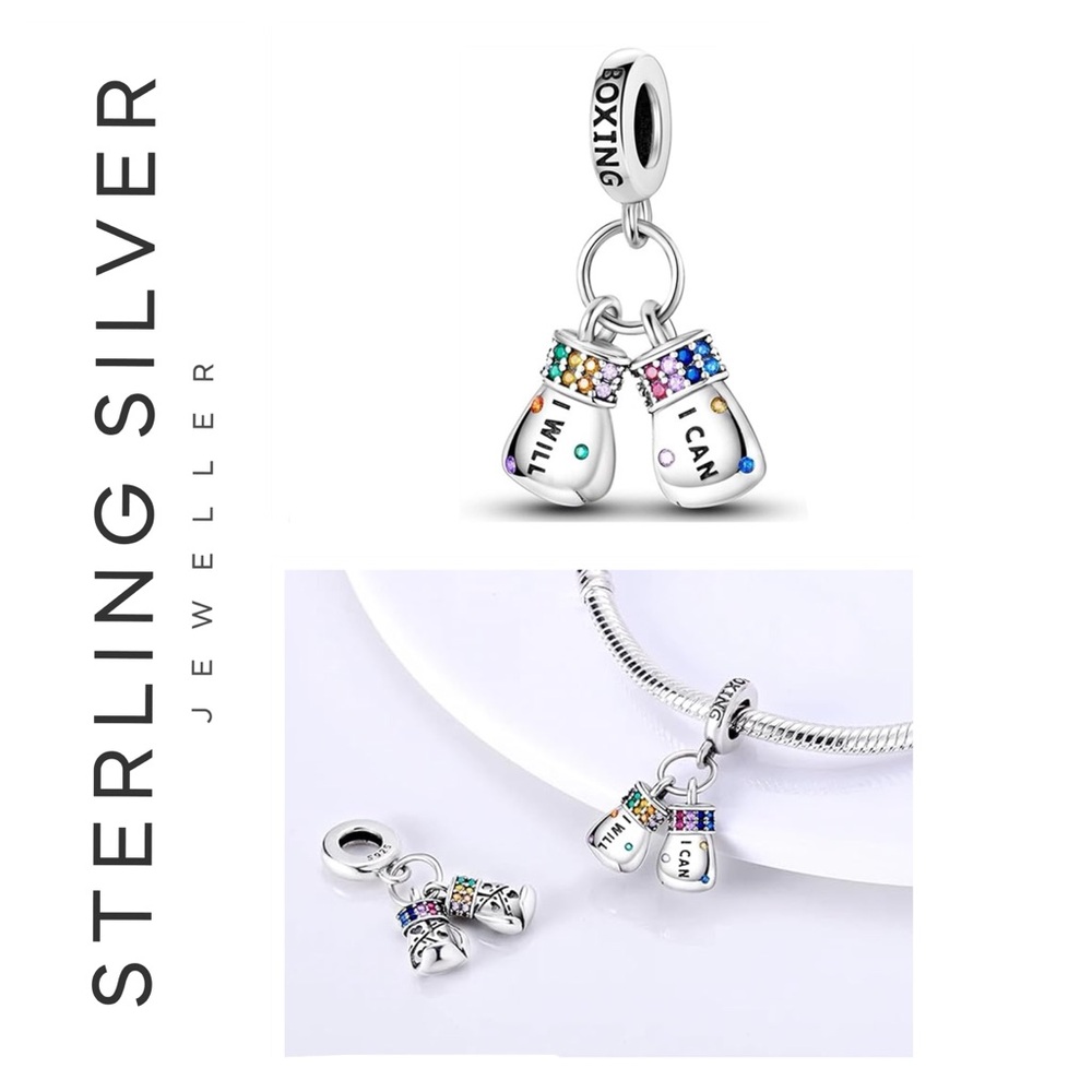 🐘🐘 S925 Sterling Silver Boxing Gloves Charm